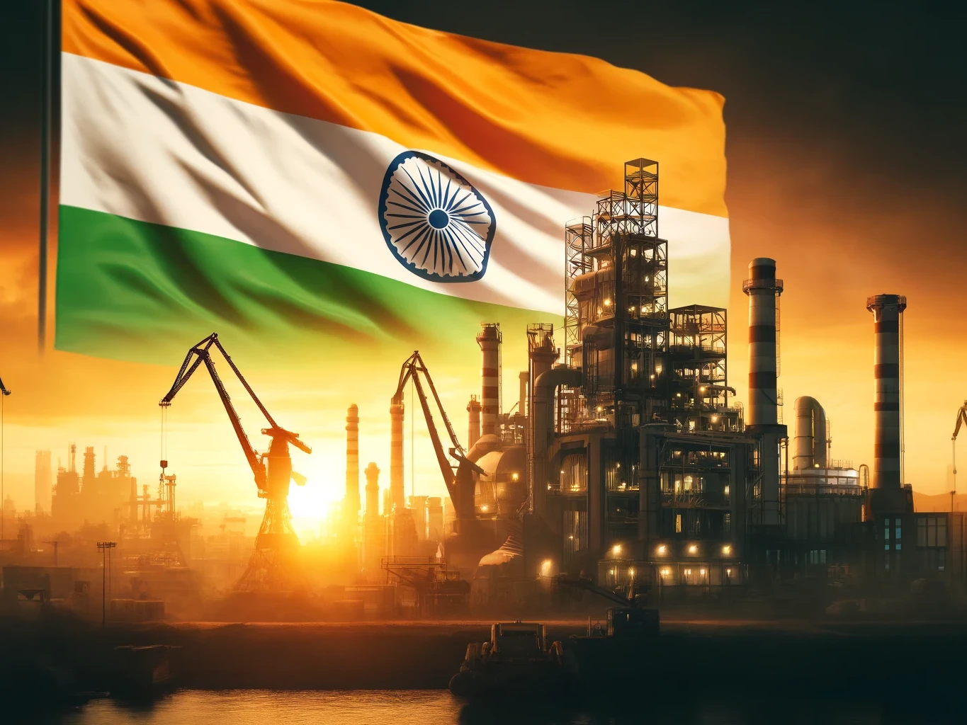 Industry with Indian Flag